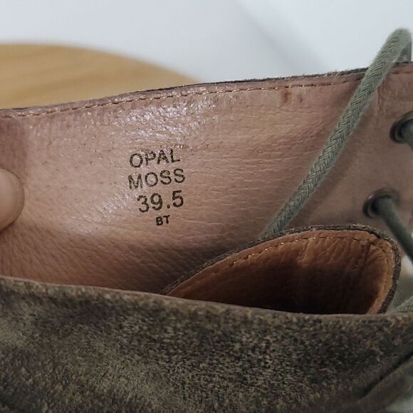 Modern Vintage Women's Leather Slouchy Combat Boots Opal Moss Brown Size 39.5 - Picture 11 of 13